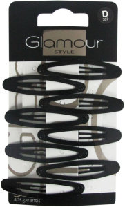 Glamour Hair Clip Black (8pcs)