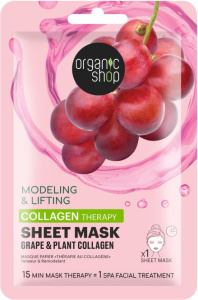 Organic Shop Collagen Therapy Sheet Mask Grape & Plant (1pc)