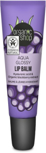 Organic Shop Aqua Glossy Lip Balm Hyaluronic Acid & Blackberry Extract (10mL)
