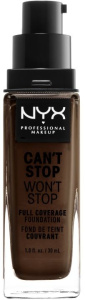 NYX Professional Makeup Can't Stop Won't Stop Full Coverage Foundation (30mL) Deep Ebony