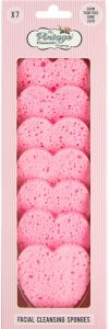 The Vintage Cosmetic Company 7 Piece Cleansing Sponges Pink Heart
