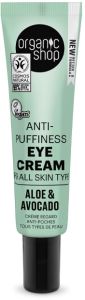 Organic Shop Anti-Puffiness Eye Cream for All Skin Types Avocado & Aloe (30mL)