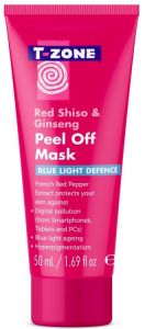 T-Zone Skincare Peel Off Mask Red Shiso & Ginseng Blue Light Defence (50mL)