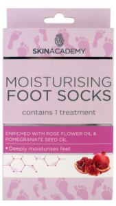Skin Academy Moisturising Foot Socks Rose Flower Oil & Pomegranate Seed Oil (1pair)