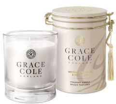 Grace Cole Luxury Scented Candle In Decorative Tin Nectarine Blossom & Grapefruit (200g)