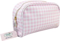 The Vintage Cosmetic Company Make-Up Bag Large Oval Pink Gingham