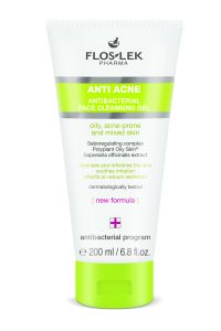 Floslek Anti Acne Antibacterial Face Cleasing Gel (200mL)