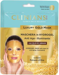 Clinians Luxury Gold Hydrogel Mask With Argan Oil, Anti-Aging, Illuminating (25g)
