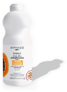 Byphasse Family Fresh Delice Shampoo 2 In 1 Papaya, Passion Fruit & Mango All Hair Types (750mL)