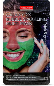 Purederm Galaxy 2X Bubble Sparkling Multi Mask Pink &Green