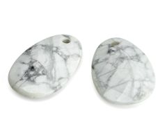 Sparkling Jewels Ear Charms Howlite Large Oval Drop Gemstones