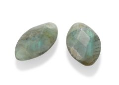 Sparkling Jewels Ear Charms Labradorite Leaf Small Gemstones