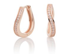 Sparkling Jewels Earrings Flare Crystal Rose Gold Huggies