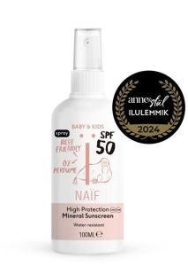 Naïf Baby & Kids Mineral Sunscreen Spray SPF 50 No Perfume (100mL)