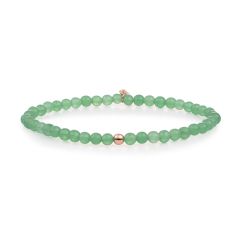 Sparkling Jewels Green Aventurine & Rose Gold Bead Bracelet Small