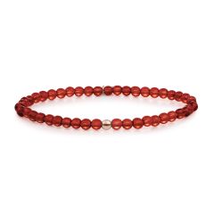 Sparkling Jewels Red Agate & Rose Gold Bead Bracelet Small