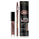 Eveline Cosmetics OH! My Lips Liquid Matt Lipstick & Lip Liner No. 02 Milky Chocolate