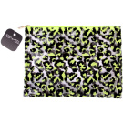 BYS Gone Wild Cosmetic Bag Leopard Print Clear Neon Lime/Black