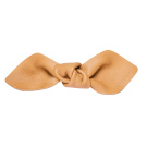 Corinne Leather Bow Big On Hair Clip Camel